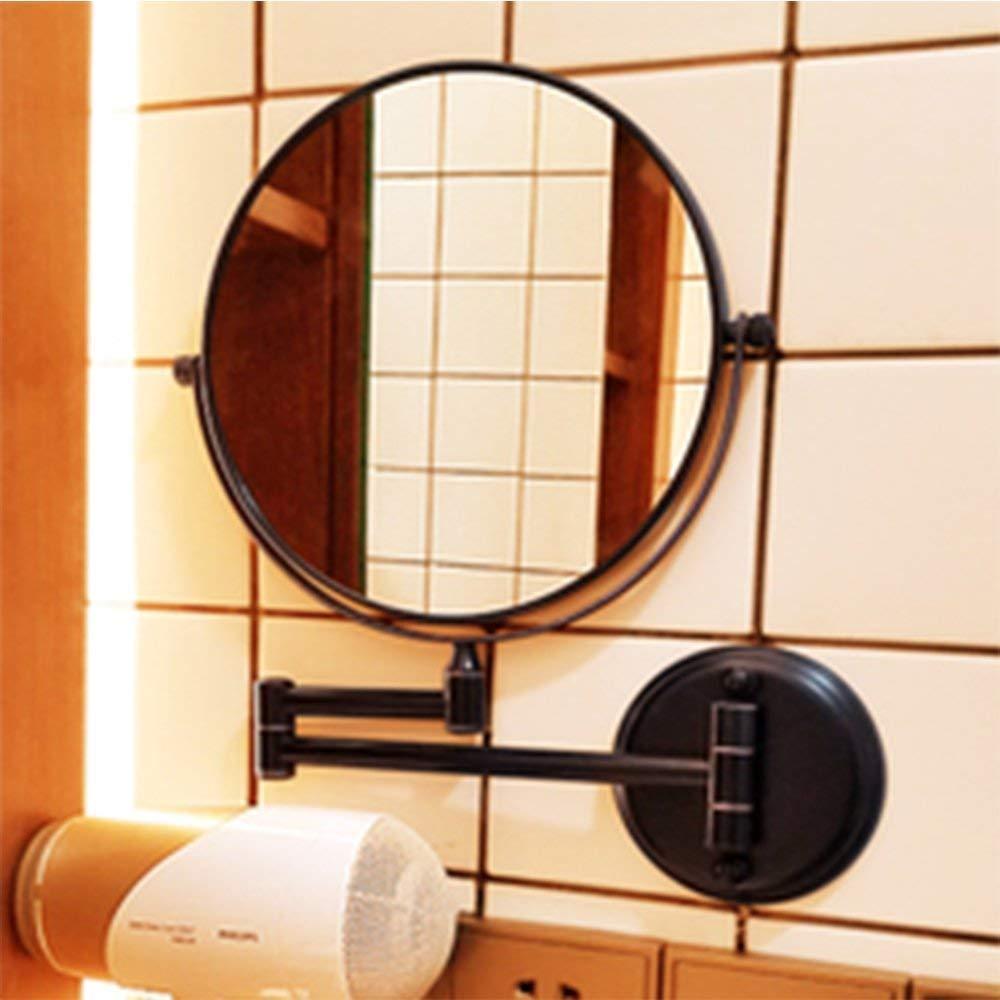 PRIMUZ PRIMUZ Wall Mounted Makeup Mirror with 5X Magnification,Wall Mounted Makeup Mirror Oil Rubbed Bronze,8 inch Double Sided Extendable Bathroom Mirror