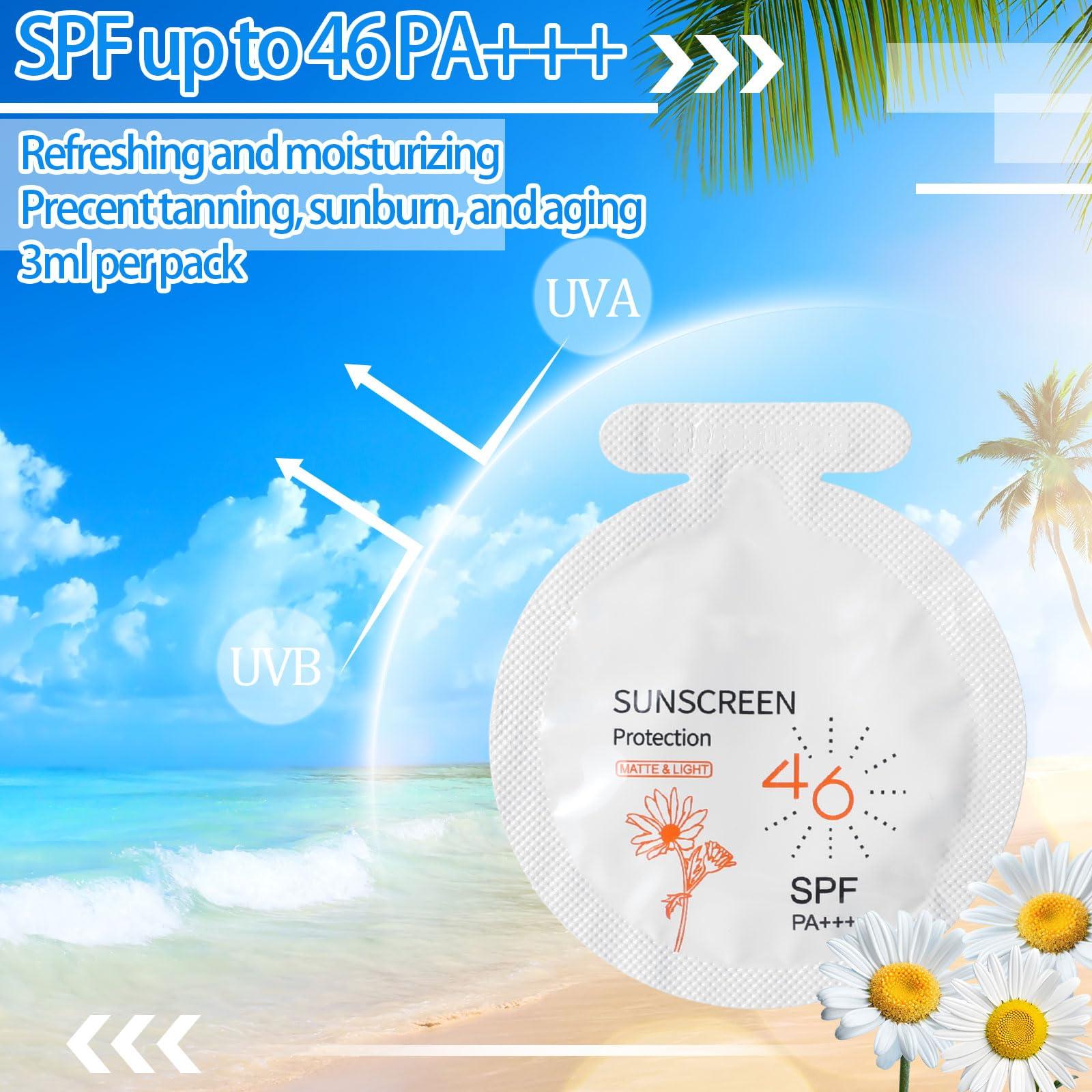 Heigble Heigble 150 Pcs Sunscreen Bulk Travel Size Sunscreen SPF 46+ Mini Sunscreen Packets Summer Party Gifts