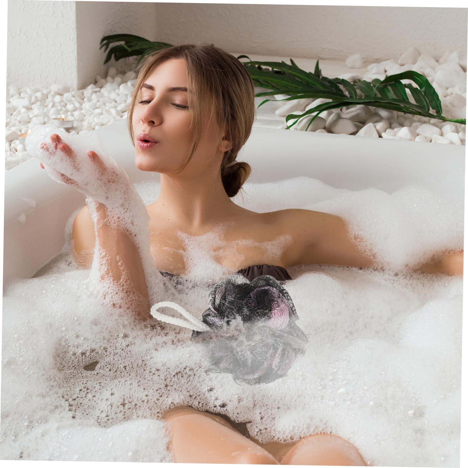 Healeved Healeved 4pcs Foaming Net Loofah Bath Sponges Shower Sponges Loofah Exfoliating Body Inflatable Bathtub Foaming Bathing Sponges Extra Bath Mat Bathroom Liquid Bath Bath Net Rugs or