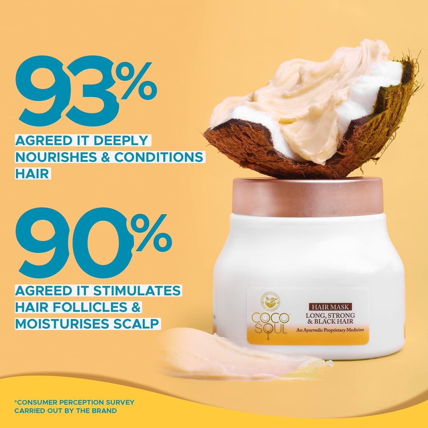 india Hair Mask for Long, Strong & Black Hair with 100% Cold Pressed Virgin Coconut Oil | Amla & Sesame | Sulphate & Paraben Free - 160ml