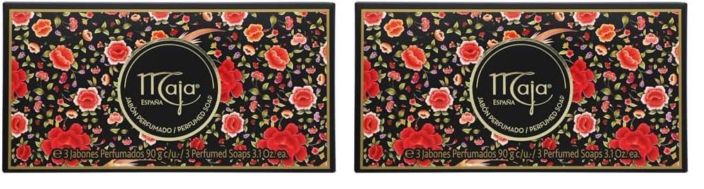 Maja Maja Soap, Perfumed Bar Soap, Body Wash Bar, Clean and Moisturize your Skin, Beautifully Scented, 1 set of 3 Soaps, 3.1 Oz Each Soap, 1 Box (Pack of 2)