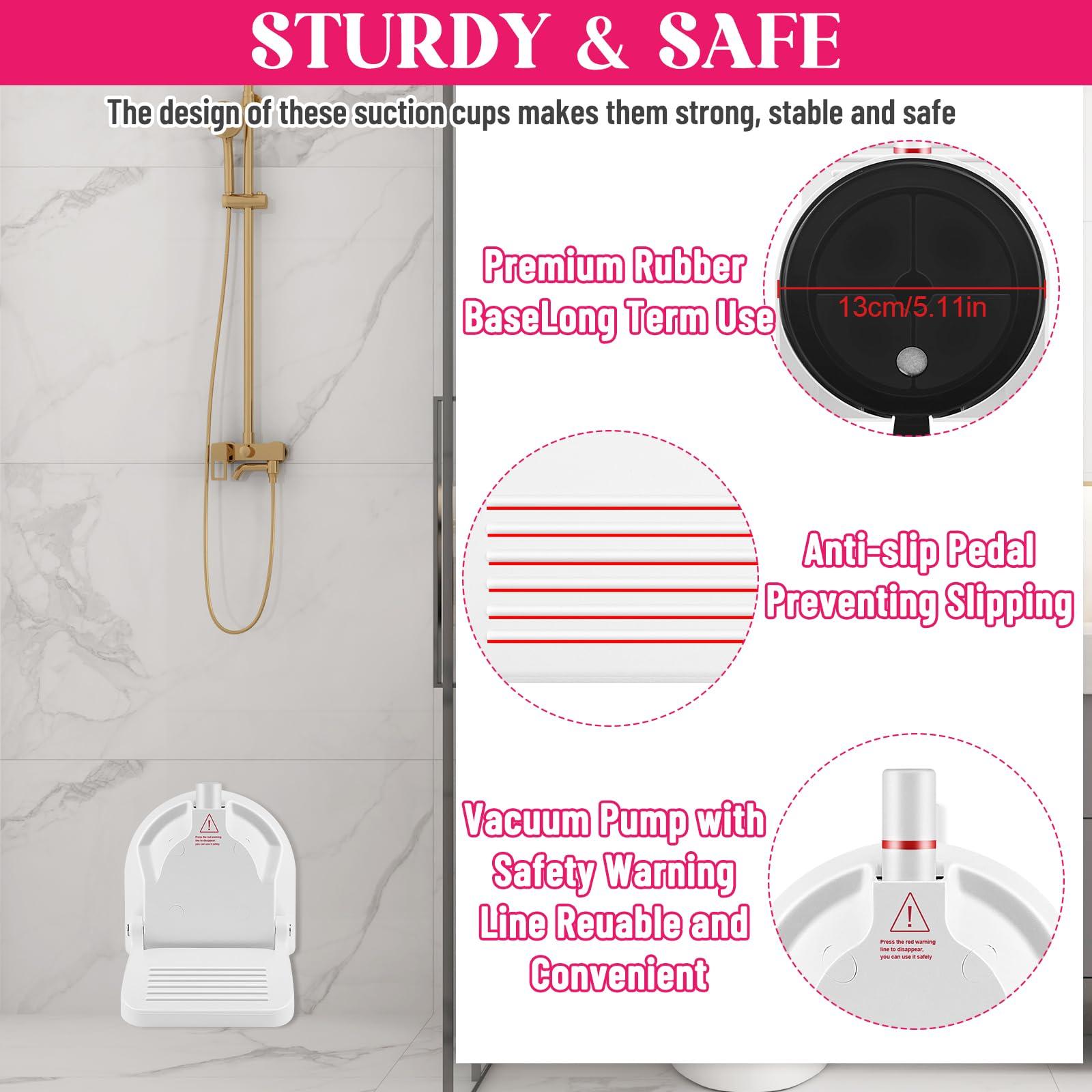 CLIO Foot Rest for Shower to Shave Legs, Foldable Shaving Step for Inside Shower, Suction Cup Shower Foot Rest