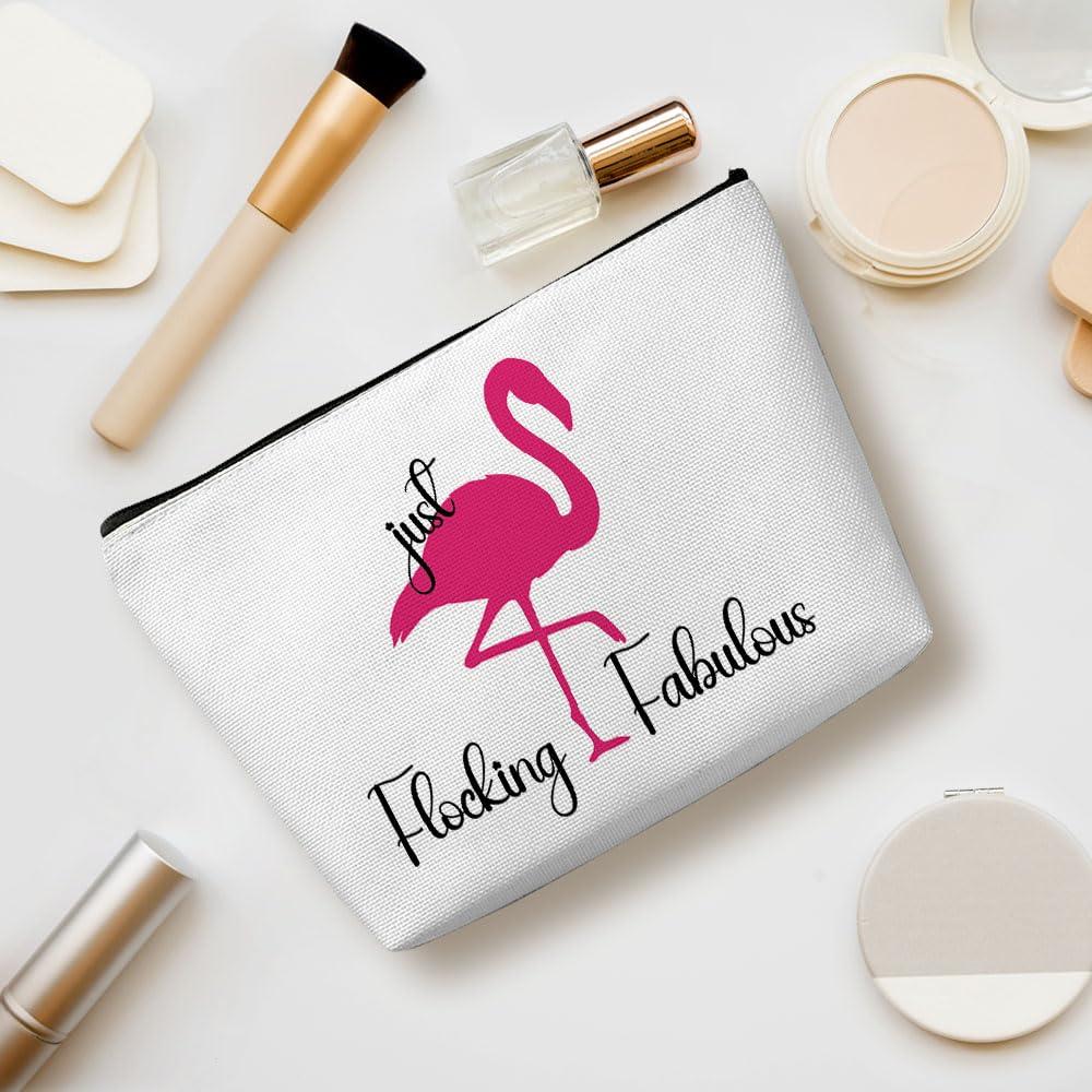 Henhesaha Flamingo Gifts, Pink Flamingo Makeup Bag, Flamingo Decor Stuff Summer Vacation Cosmetic Bag for Women Flamingo Lovers Best Friend Girls Birthday Christmas Graduation Friendship Travel Toiletry Bag