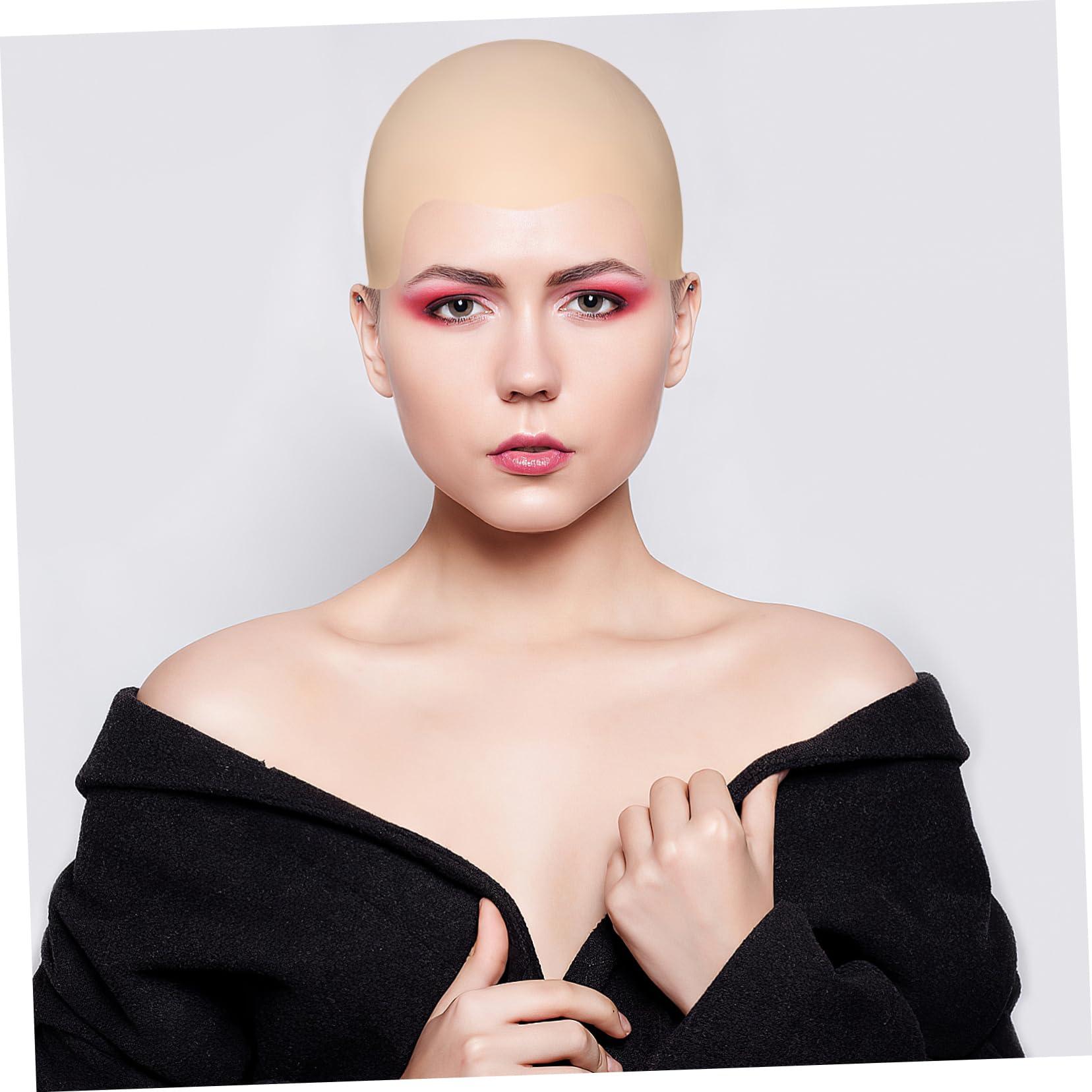 NOLITOY NOLITOY 3 Pcs Makeup Cap Halloween Bald Head Costume Bald Caps Makeup Wig Caps Cosplay Caps Wig Net Cap Costumes for Men Bald Wig Cap Scalp Headgear Man Emulsion