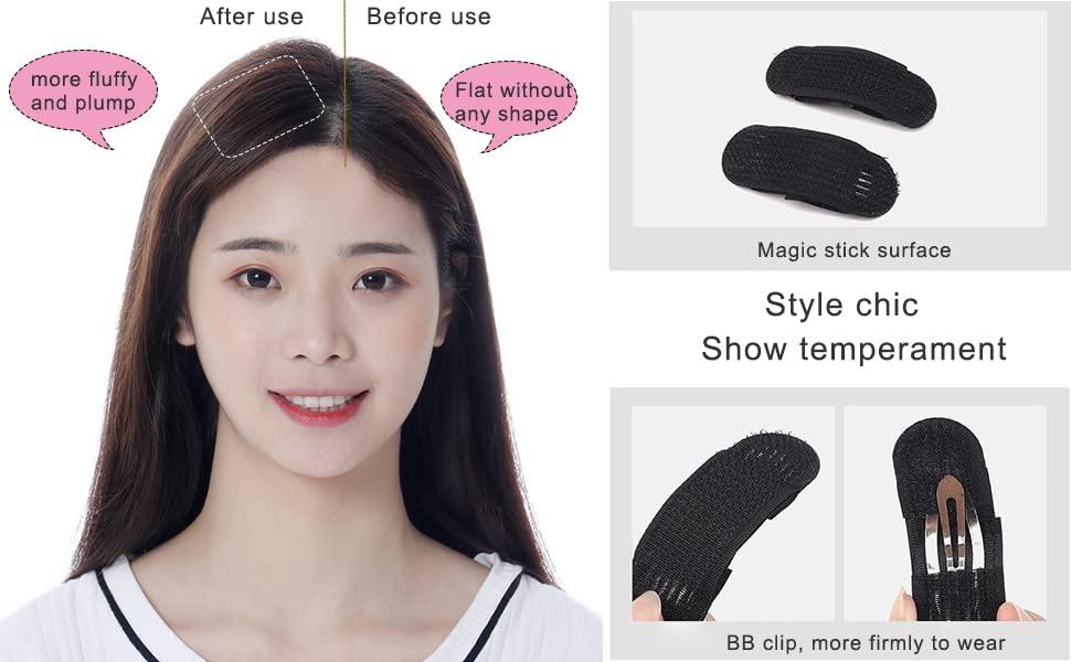 ericotry Ericotry 10PCS Black Sponge Foam Bump Up Hair Clips, Volumizing Hair Inserts, Magic Hair Barrettes, Volume Makers and Hair Pads for Women Girls
