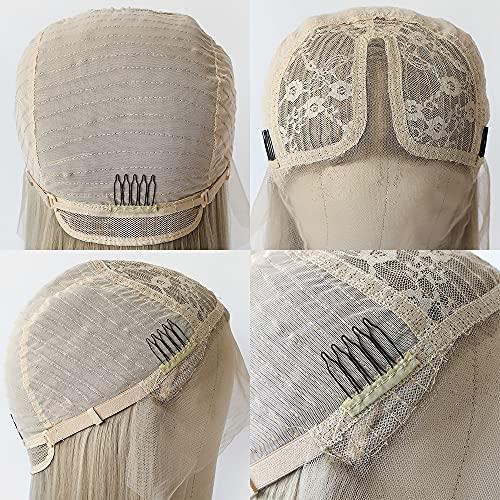 Itimay Itimay Green Hair Lace Front Wig Long Straight Wig Natural Hair Heat Resistant Fiber Hair Synthetic Lace Front Wigs for Fashion Women