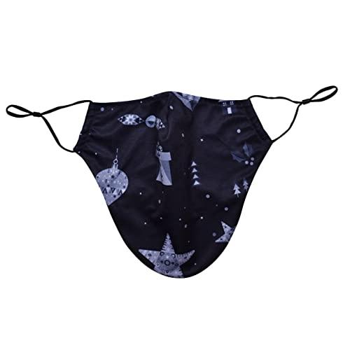 KT Valley Company KT Valley Beard Face Mask for Men with a Beard, Bearded Men Face Mask, Reusable and Comfortable Beard Mask (XMAS_MIDNITE_ORNAMENTS)