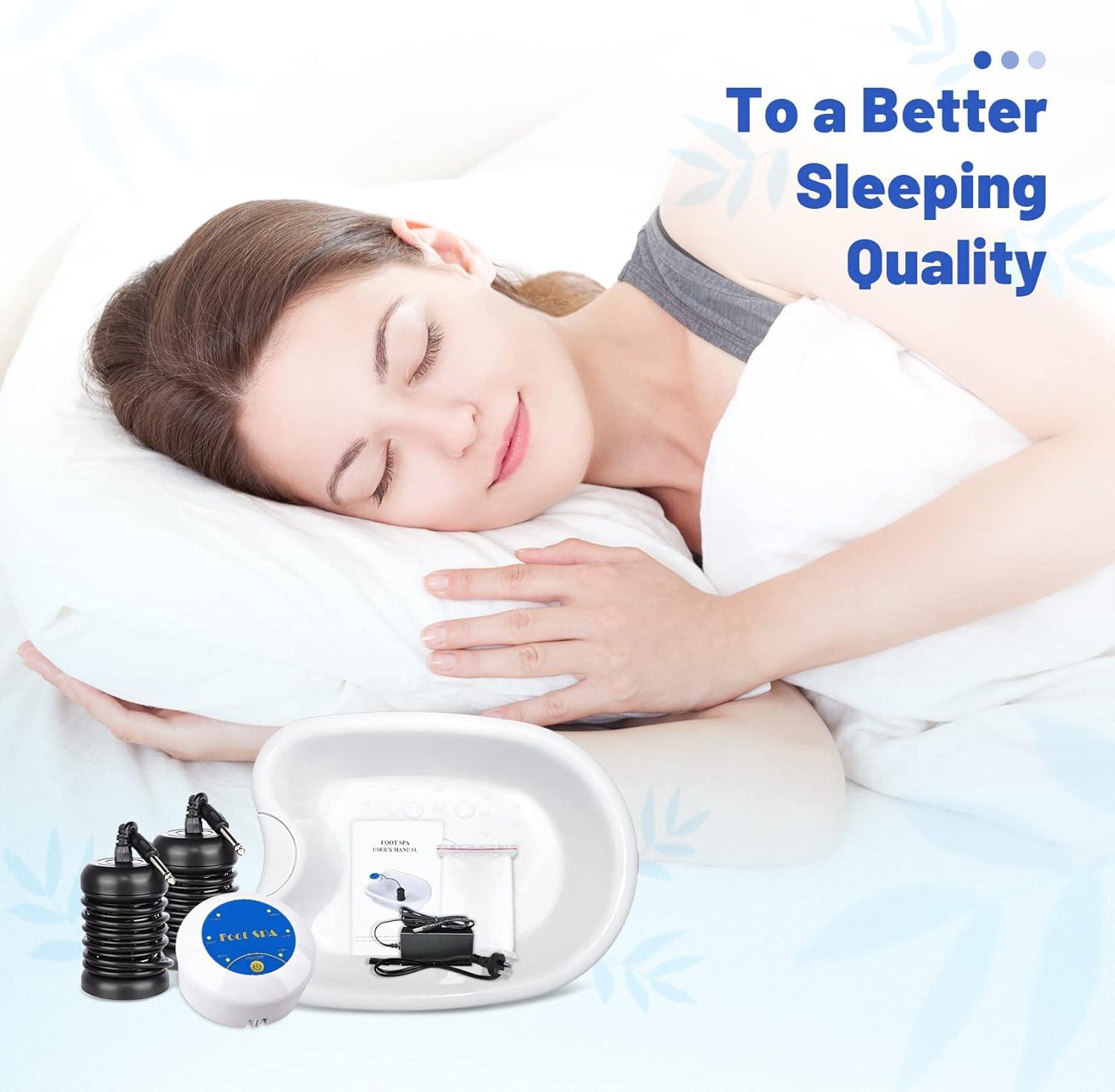 Lecaung Ionic Detox Foot Bath Machine, Personal Ionic Foot Cleanse Ionic Foot Bath SPA Machine for Home Beauty Salon Spa with Basin,100 Liners and Two Round Arrays