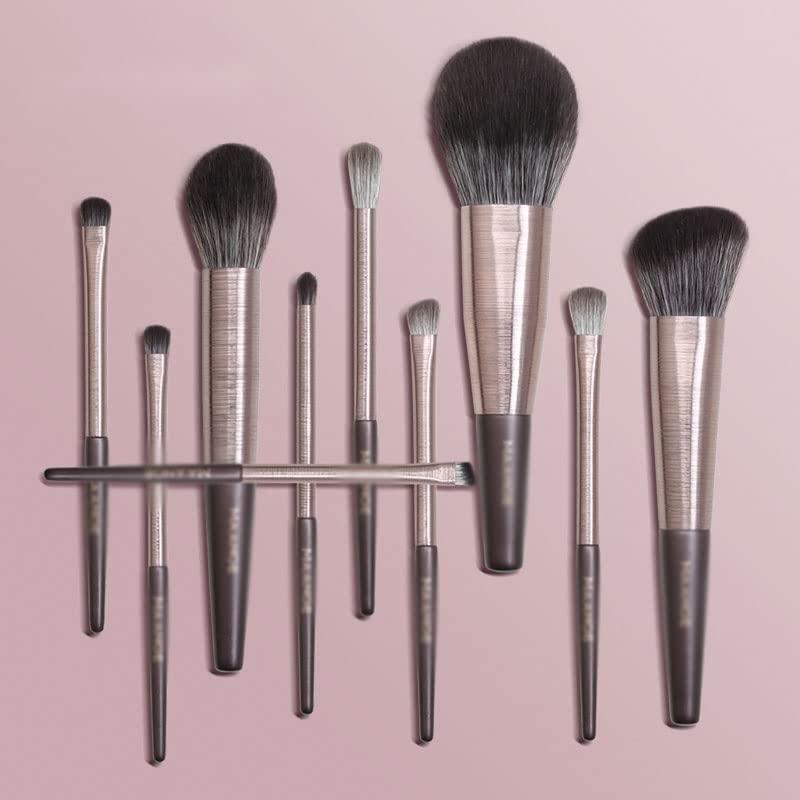 IBDRYKK 10Pcs Wooden Makeup Brushes Set Cosmetic Foundation Powder Blush Eyeshadow Professional Makeup Brush Beauty Tools