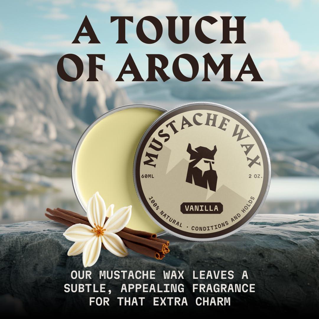 Striking Viking Striking Viking Vanilla Beard Oil (Large 2 oz.) with Mustache Wax and Comb (Vanilla Scent)