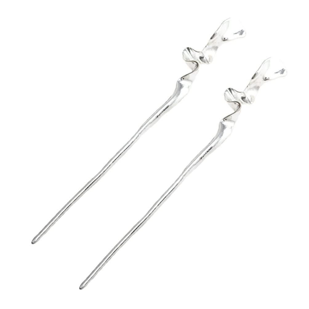 Luxshiny 2pcs Geometric Metal Hair Chopsticks Hair Stick Minimalist Jewelry for Women Girl Hair Accessories Hair Bun Accessories for Women Chopsticks for Hair Chinese Hair Accessories