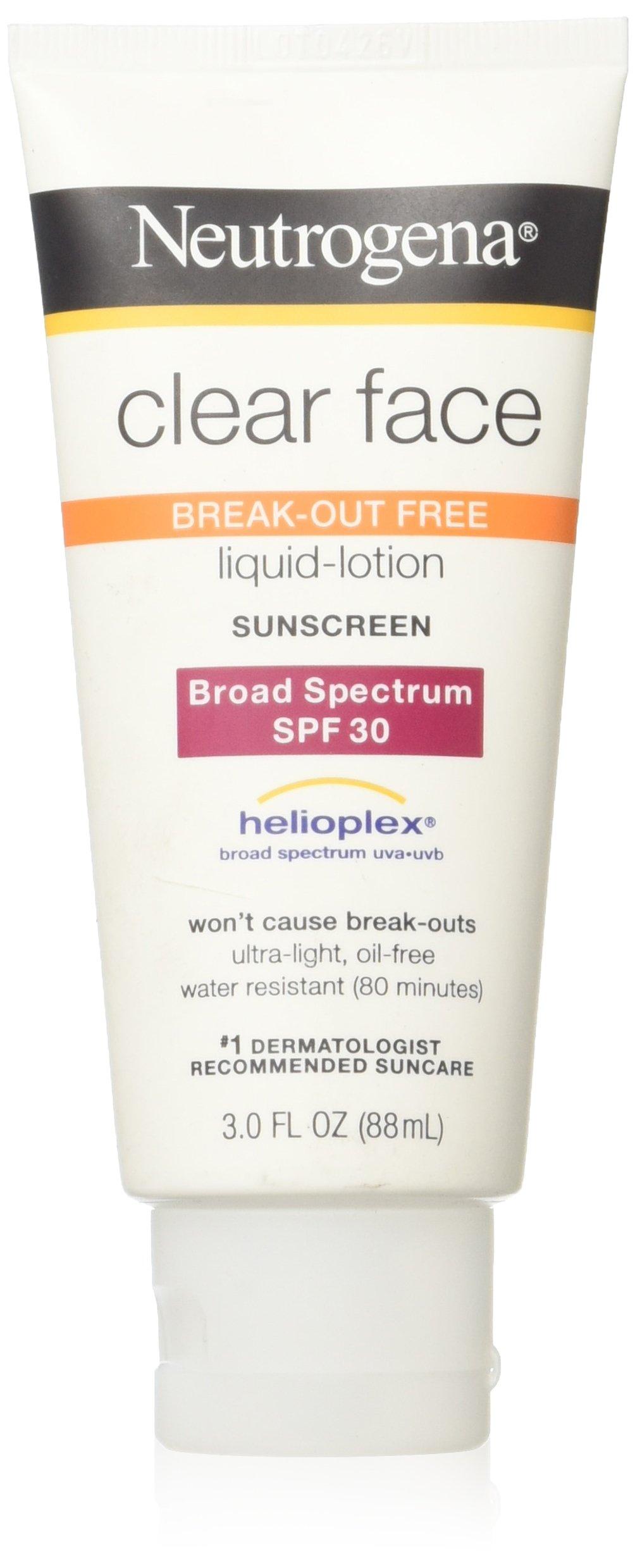 Neutrogena Neutrogena Clear Face Sunscreen SPF 30, 3-Ounce (Pack of 2)