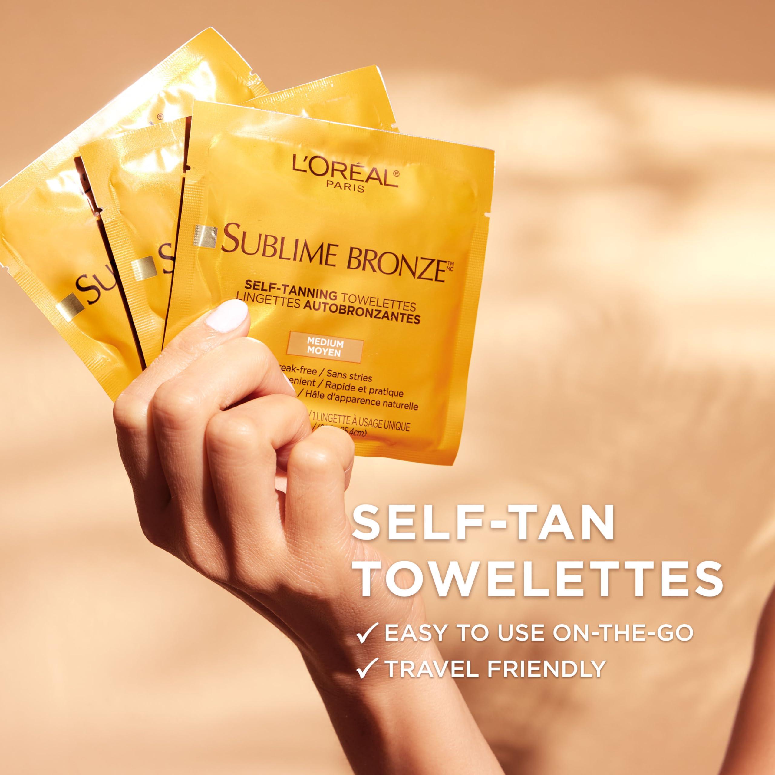 L'Oréal Paris L\'Oreal Paris Sublime Bronze Self Tanning Towelettes, Streak-Free, Natural Looking Tan, 6 ct (Pack of 2)