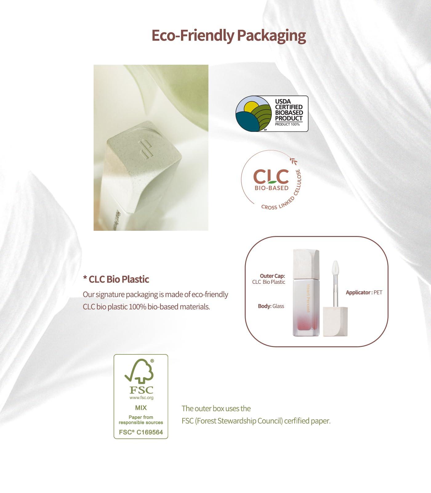 Heart Percent Heart Percent Dote On Mood Pure Glow Tint, Watery & Lightweight Moisturizing Lip Stain Long Lasting Liquid Lipstick 6.8g, 07. Fig Rose