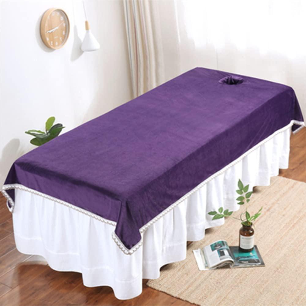 NinthAvenue Basics Breathable Protective Massage Table Bed Cover Soft Beauty Massage SPA Couch Cover Pure Color Beauty Salon Spa Massage Table Cloth Anti-Slip Beauty Bed Sheet Cover with Face Hole-L 31x79inch(80x200cm)