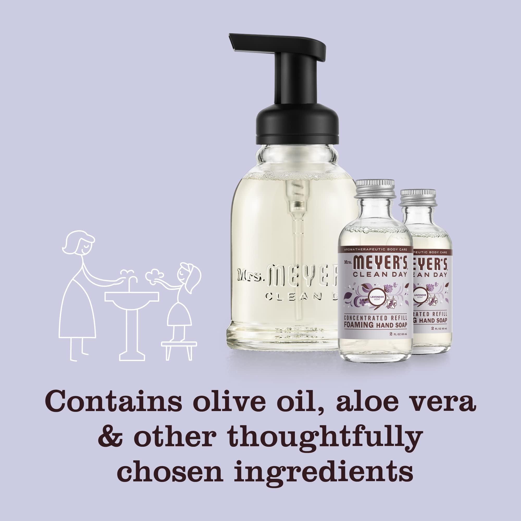 MRS. MEYER\'S CLEAN DAY MRS. MEYER\'S CLEAN DAY Foaming Hand Soap Concentrated Refills, 4 Concentrated Refills (2 Fl. Oz each), Lavender Scent, Makes 40 Fl. Oz. of Foaming Soap Total
