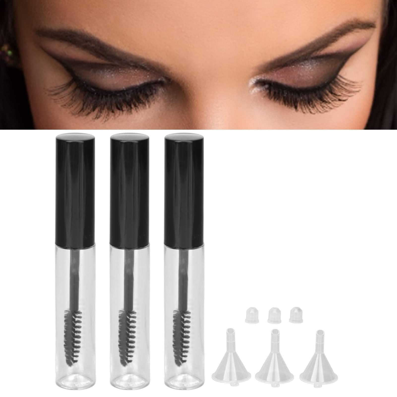 Srliya 3pcs Empty Mascara Tube Eyelash Wand Home Makeup DIY Eyelash Growth Serum Container Bottle with Funnel Plug
