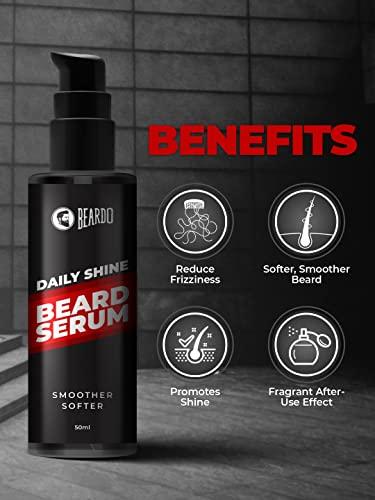 BEARDO Beardo Beard Serum For Men - 1.69 oz | Daily use beard serum for men | Softens and Smoothes Rough Beard | Gives Beard Shine & Nourishes Beard l Non Sticky