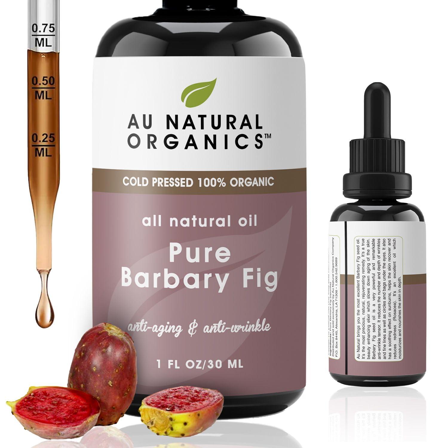 Au Natural Organics Au Natural Organics Prickly Pear Seed Oil for Face (Barbary Fig) 100% Pure Organic Prickly Pear Oil, All Natural Face, Dry Skin & Body Moisturizer and Hair Treatment, Extra Virgin, Cold Pressed, 1 oz