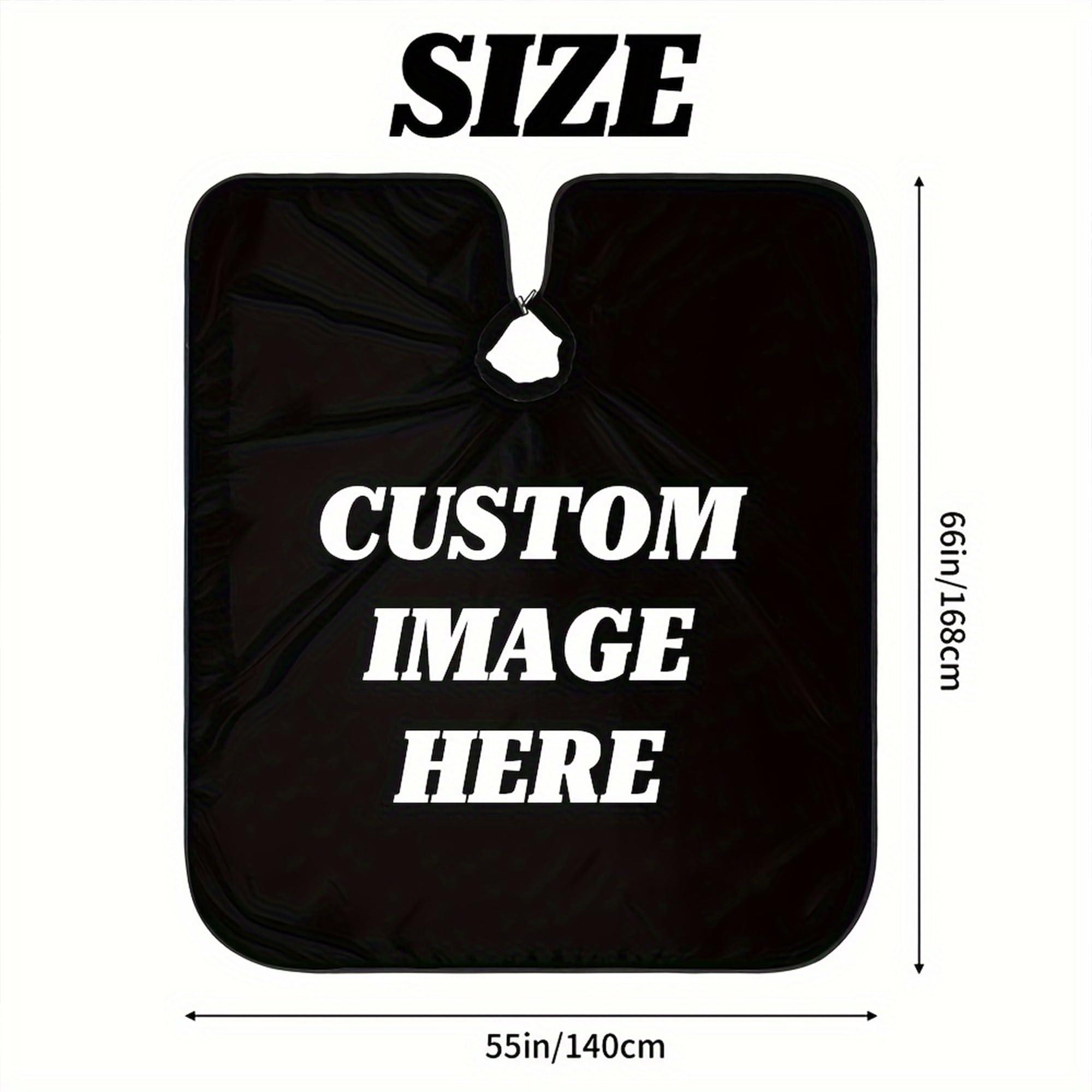 IQCGSSYG Custom Barber Cape Personalized Salon Haircut Capes with Your Own Logo Image Text Hair Cutting Cape for Hair Stylist Salon Barbershop