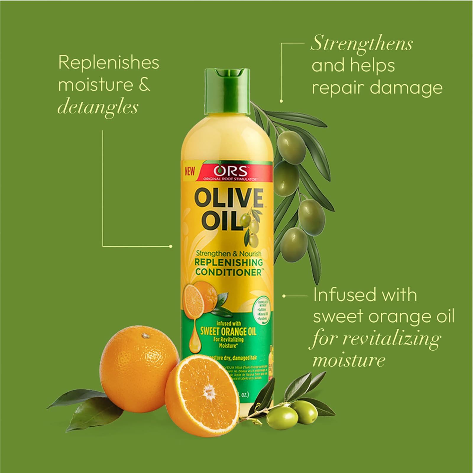 ORS ORS Olive Oil Classics Deep Cleansing Shampoo Infused with Aloe Vera for Rejuvenating Moisture Olive Oil Strengthen & Nourish Replenishing Conditioner - Bundle