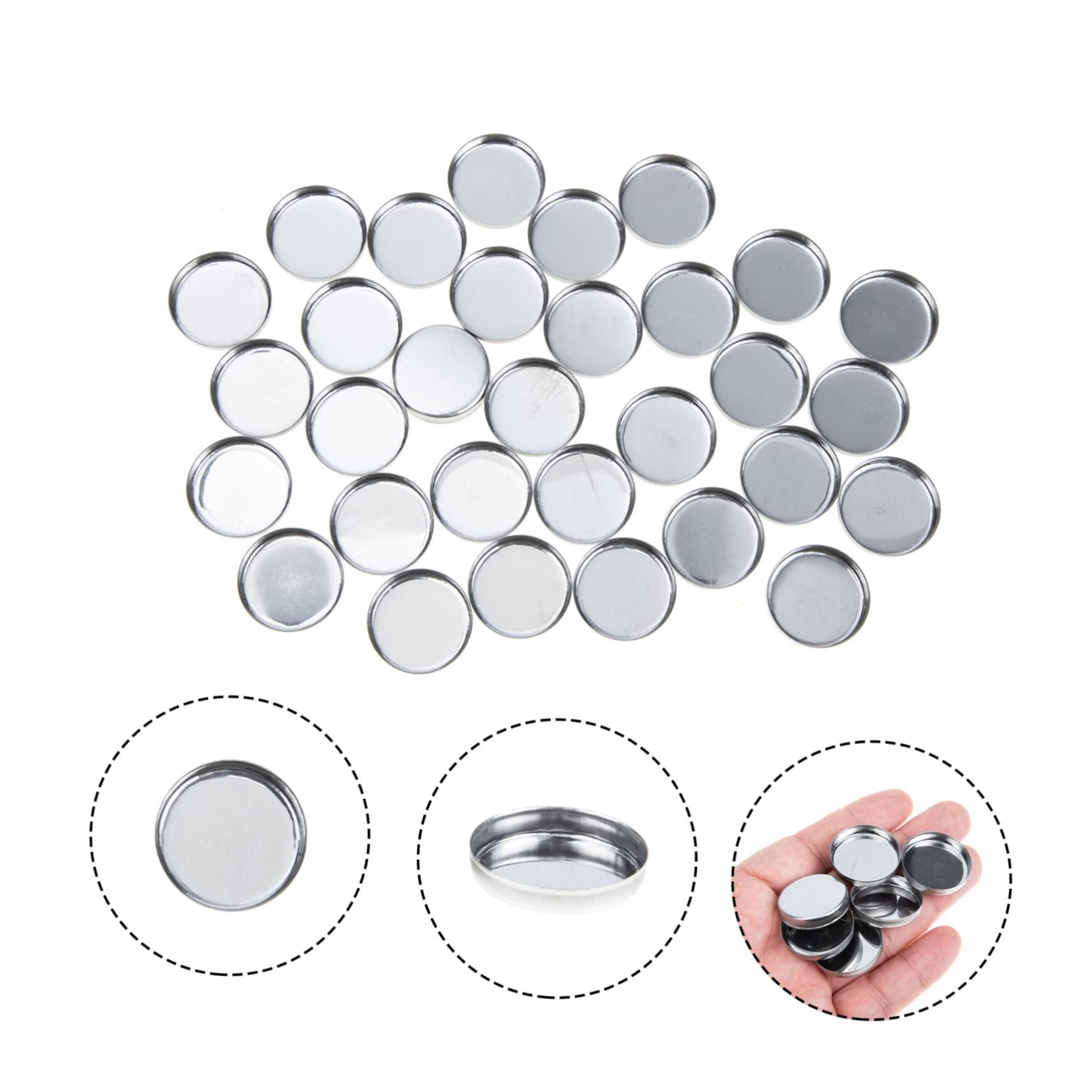 HAPINARY HAPINARY 30pcs Empty Highlighter Tray Cosmetics Organizer Makeup Palettes Makeup Pallete Empty Eyeshadow Pans Square Highlighters Mini Containers Mini Highlighters Square Pan Silver Iron