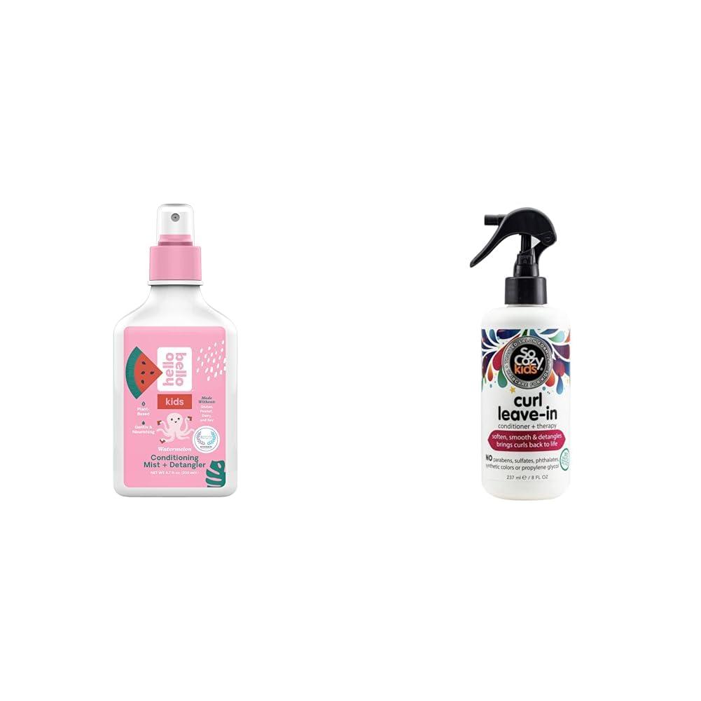 Hello Bello Hello Bello Kids Conditioning Mist + Detangler - Hypoallergenic Non-Greasy Leave-in Conditioning & So Cozy Leave In Conditioner Spray - Paraben-Free Detangler for Kids\' Curly Hair - Deep Conditioner