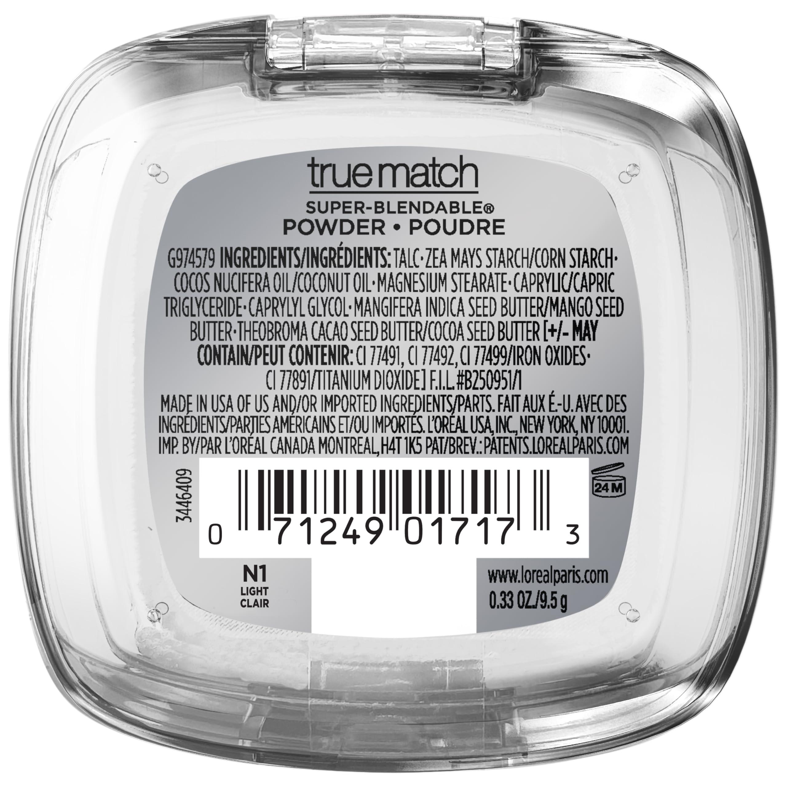 L'Oréal Paris L\'Oreal Paris True Match Super Blendable Oil Free Foundation Powder, N1 Light, 0.33 oz, Packaging May Vary