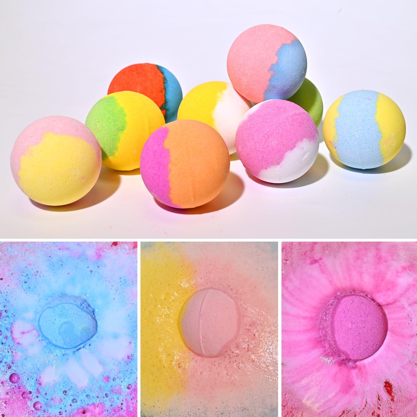 Excalla Bath Bombs for Kids with Toys Inside for Girls Boys - 30 Pack Bath Bombs Gift Set with Surprise, Kids Safe Bubble Bath Fizzy Balls Halloween Christmas Birthday Gift Kit