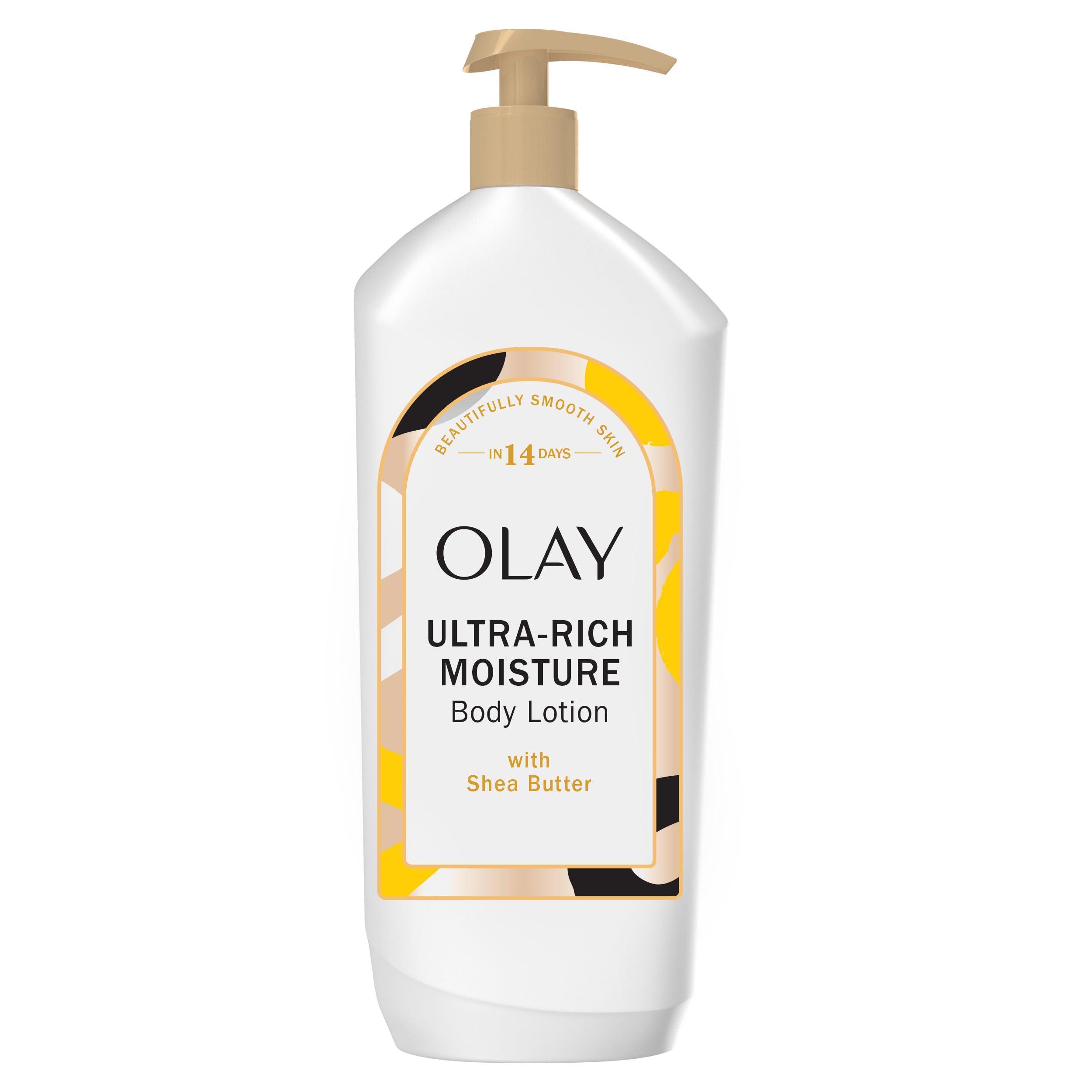 Olay Olay Ultra Rich Moisture Hydrating Body Lotion for Women, Absorbs Instantly, Formulated with Vitamin B3 Complex, Shea Butter Scent, 18 fl oz