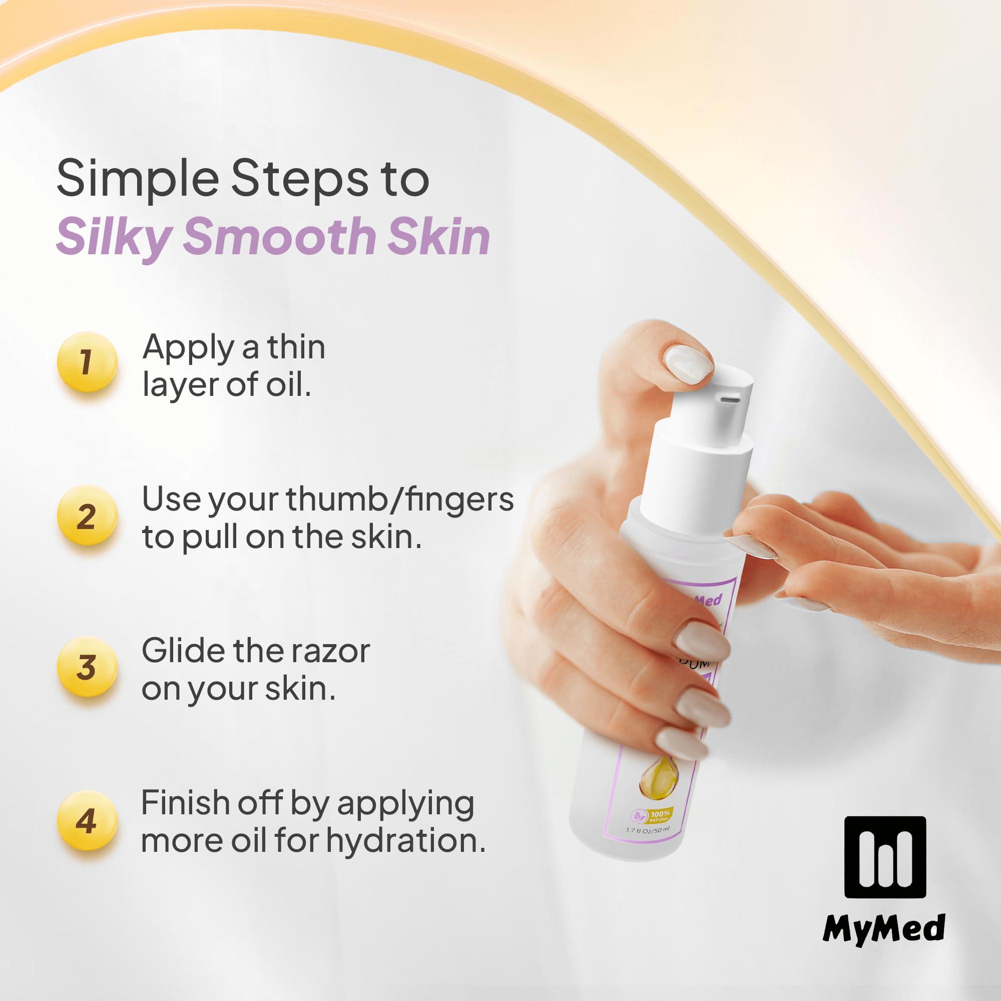 MyMed Dermaplaning Oil & Stainless Steel 10R Blades Dermaplaning 10R Pack of 200 Dermaplaning Blades 10r,+ Dermaplane Oil for Smooth Razor Glide, with Squalene & Vitamin E, Face Oil for Dermaplaning Oil