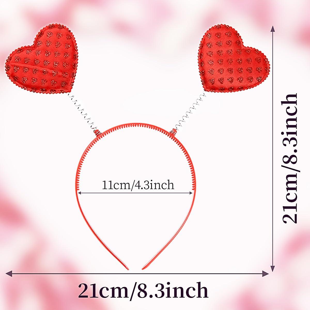 XIELIME 1PCS Valentine\'s Day Headband Red Heart Headband Glitter Heart Shaped Hair Band Love Hair Hoop Sequin Head Bopper Hair Accessories for Women Girls Valentines New Year Party Wedding Birthday Gift