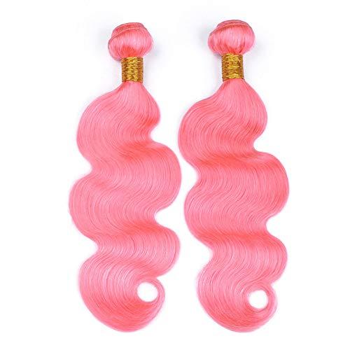 Tony beauty hair Tony Beauty Hair Pure Pink Brazilian Body Wave Human Hair 2 Bundles with Frontal 3Pcs Lot Light Pink Ombre Wavy Human Hair Weave Bundles with Full Lace Closure 13x4 Ear to Ear (22 24+20)