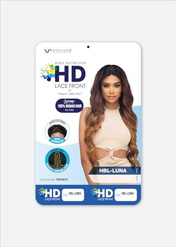 Vivica A Fox Hair Vivica A. Fox HBL-LUNA, HUMAN HAIR BLEND, Lace Front Wig, Color P4/27/30, Piano color, Medium, Dark brown(#4),Honey blonde(#27), Copper blonde(#30)