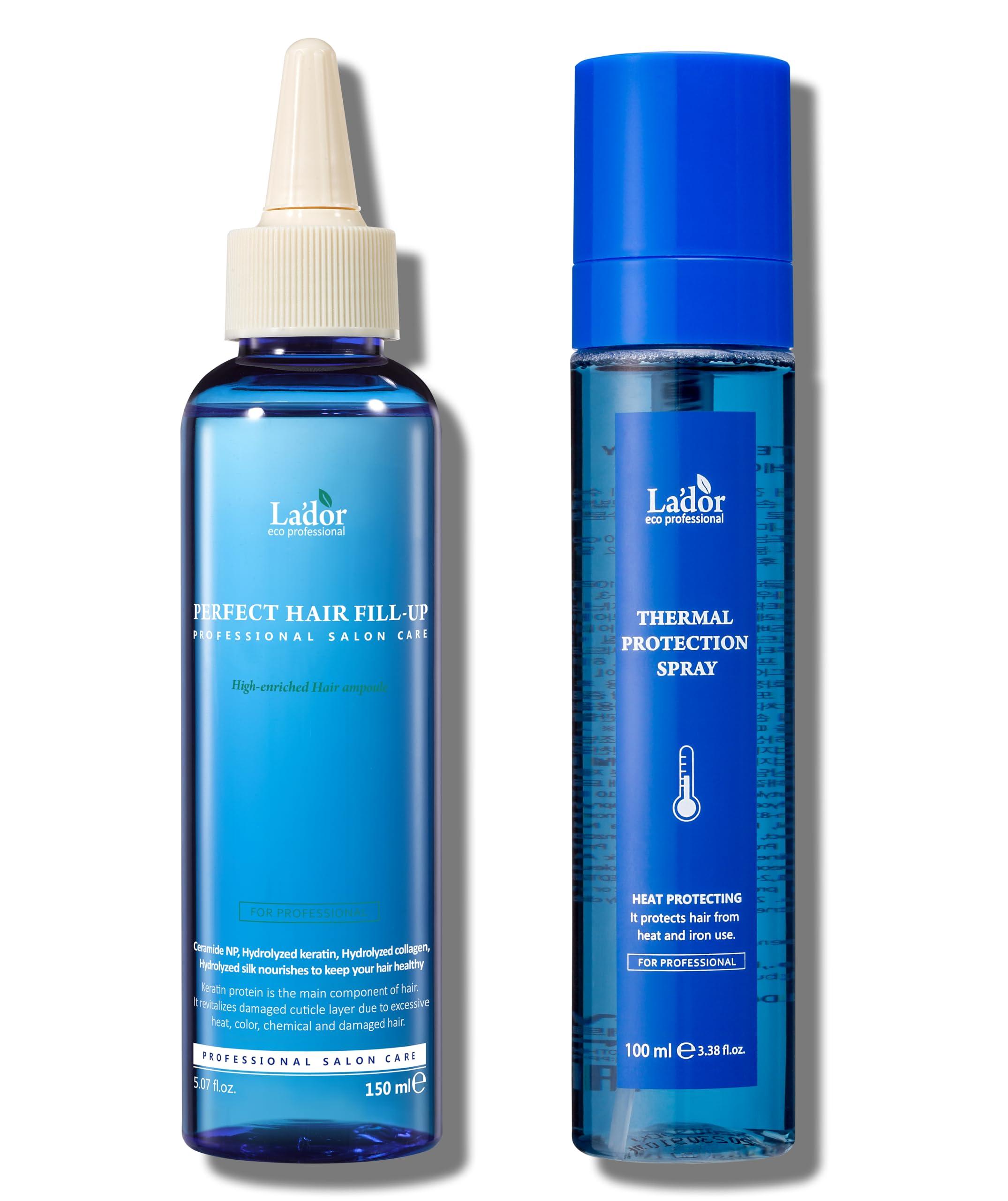 LA\'DOR LA\'DOR Perfect Hair Fill Up & Heat Protectant Spray Deep Conditioner Detangler Hair Mask Treatment with Nourishing Hair Mist Gloss Anti-Frizz Keratin Self Hair Care Korean LADOR