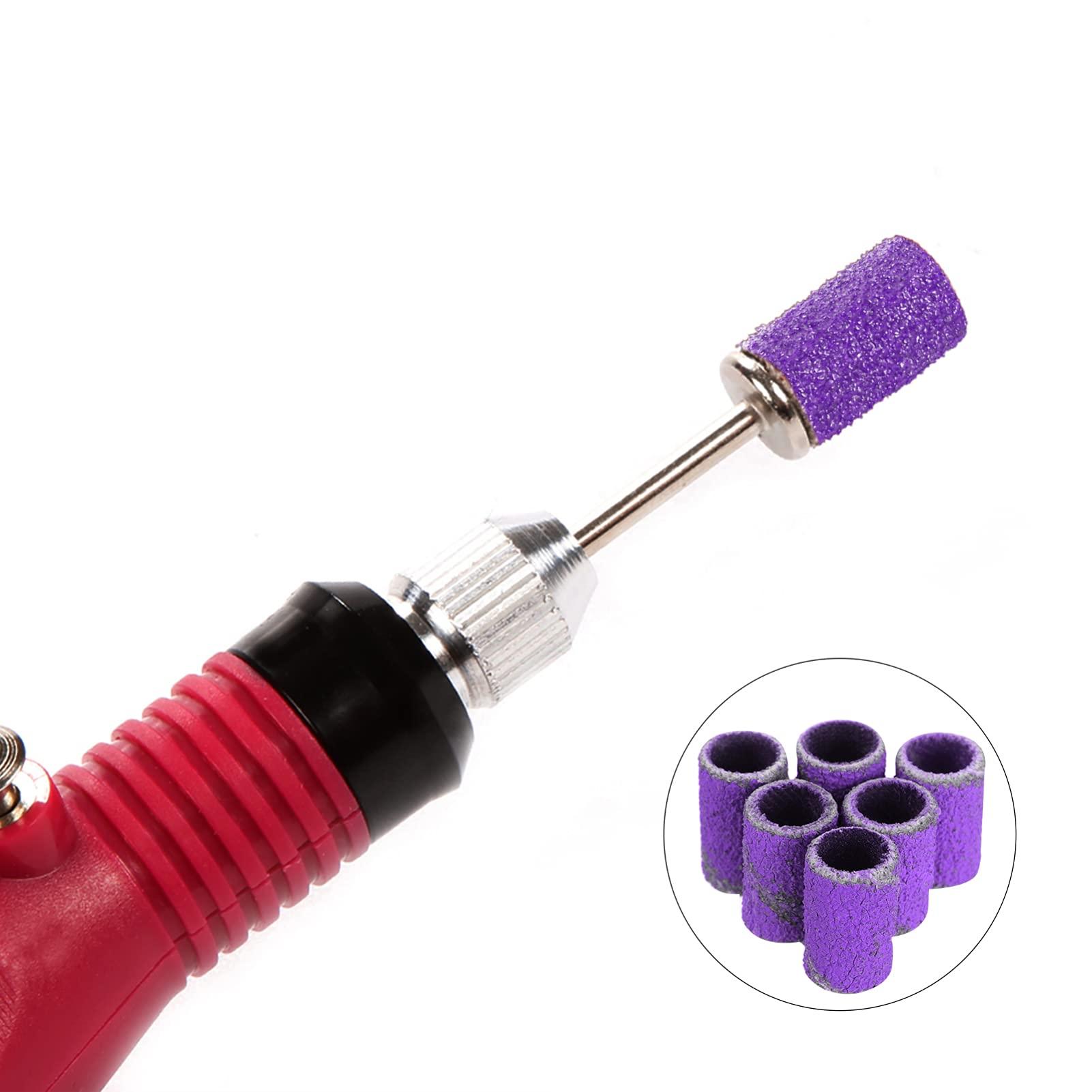 HEALLILY 100pcs Manicure Circle Sandpaper Cloth Purple Manicure Tools