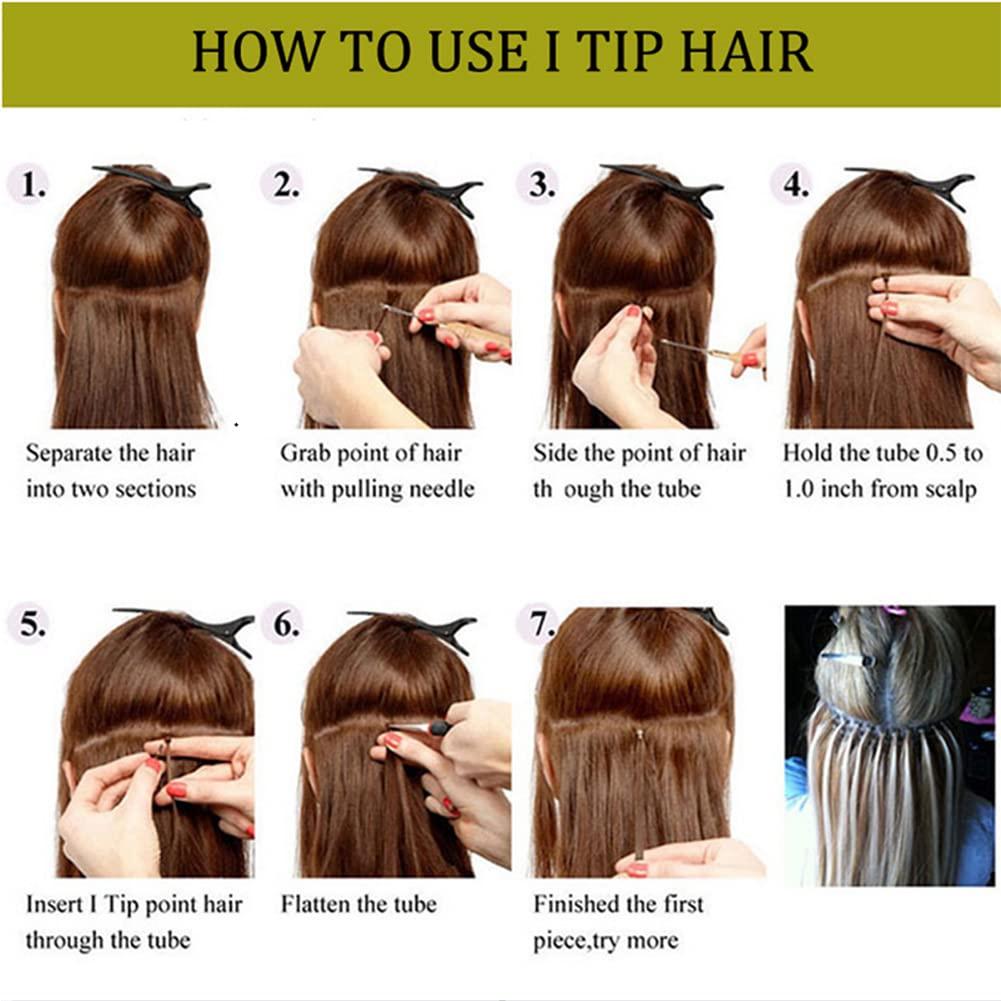 Kiss darling LASHES I Tip Hair Extensions Human Hair Pre Bonded Keratin Cold Fusion Itip Real Remy Human Hair Extension for Women Microlink Hair Extensions 100S 100g Dark Brown #2 14\"