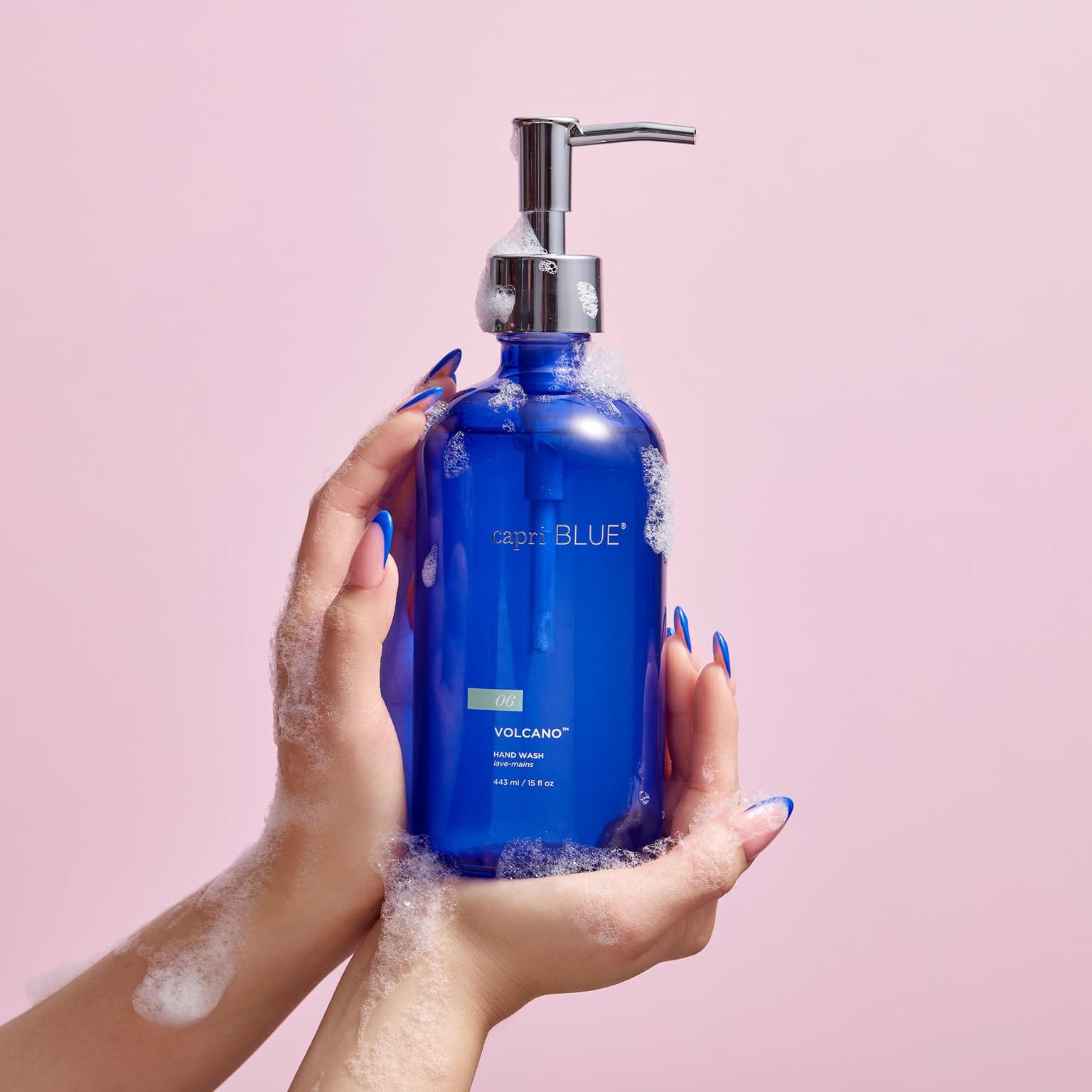 Capri Blue Capri Blue Hand Wash Soap - Liquid Luxury Hand Soap - Tropical & Fruity Scented Moisturizing Wash - Refillable Glass Pump Bottle - No Added Gluten, Parabens, or Sulfates (Volcano, 15 fl oz)