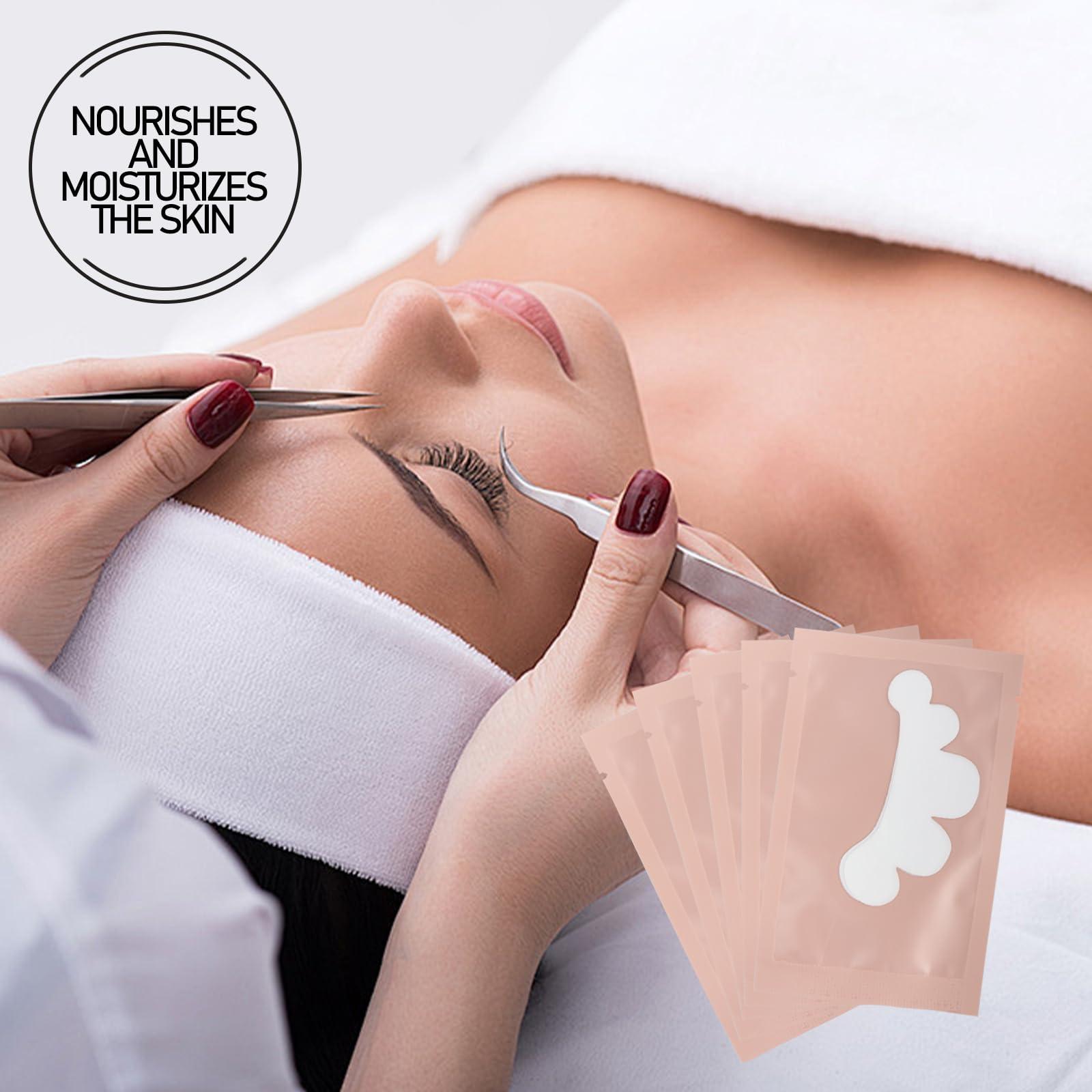 myaokue-up 50 Pairs Eye Gel Pads, Lint Free Under Eye Patches for Eyelash Extensions, Premium Eye Mask Beauty Tool Kit (Pink)