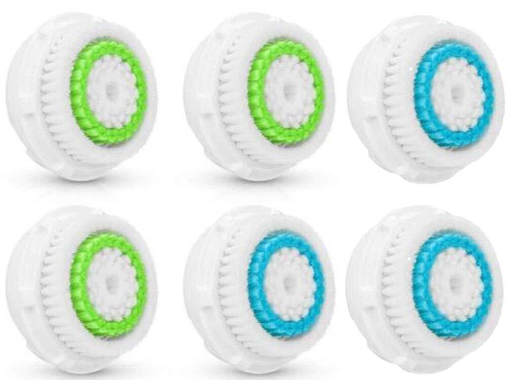 Acosexy Facial Cleansing Brush Heads,Face Brush Head Replacements Compatible with Clarisonic Mia 1, Mia 2, Mia Fit, Alpha Fit, Smart Profile Uplift,Deep Pore and Sensitive6 Pack
