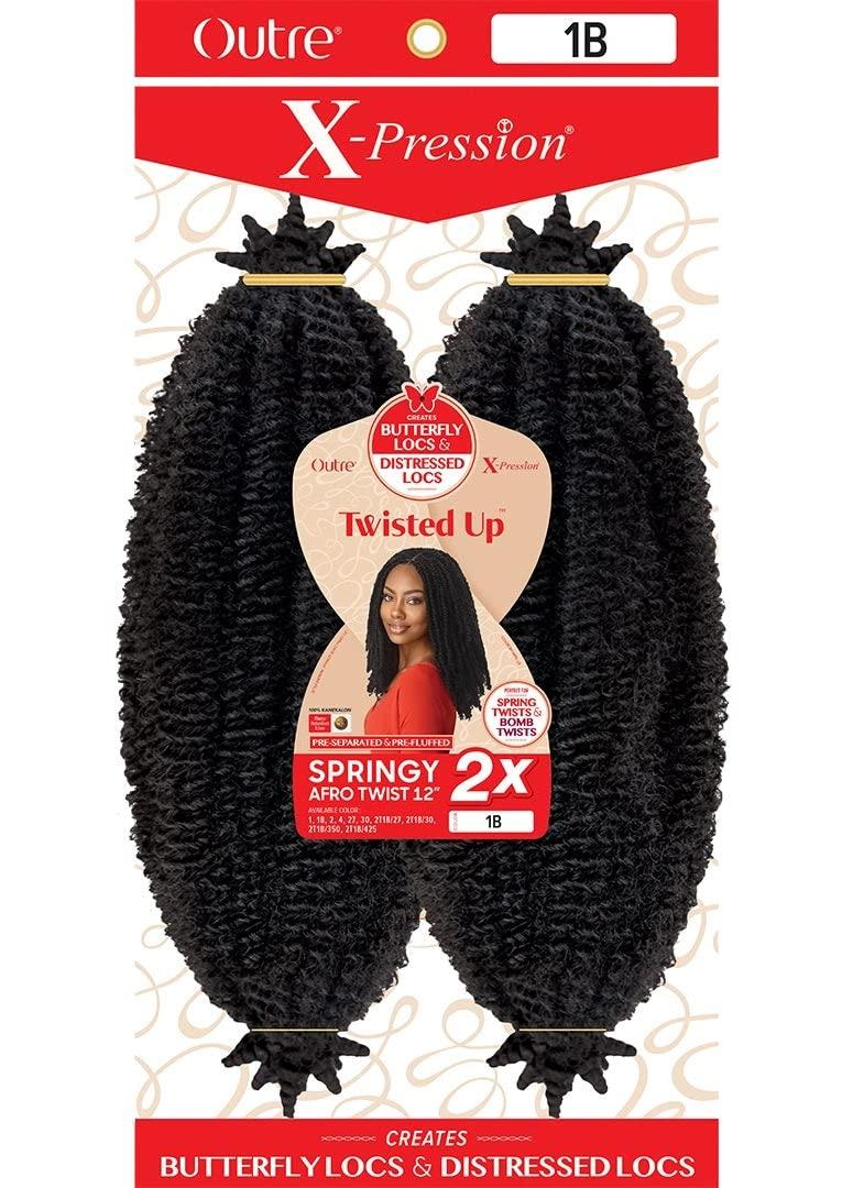 Outre Outre X-Pression Twisted Up Yaki Curly Style Synthetic Hair Braid - SPRINGY AFRO TWIST 12 Inch 2X (1)