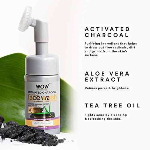 WOW Skin Science WOW Skin Science Activated Charcoal Face Wash With Built-In Face Brush For Removing Impurities - Detox, Cleanse, Purify - (100 ml)