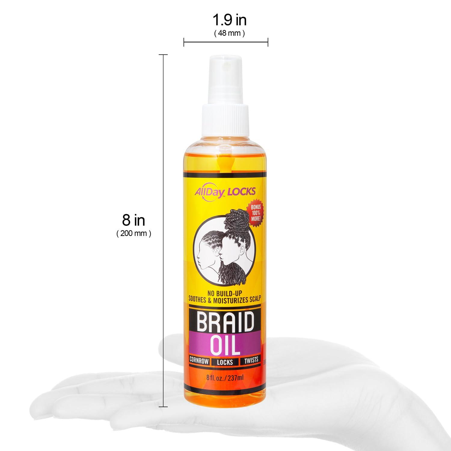 AllDay Locks AllDay Locks Braid Oil | Soothes, Moisturizes Dry & Itchy Scalp | Nourishing, Soothing, Protecting Oil | Rejuvenates & Refreshes Braids, Locks, Twists, Cornrows | 8 oz