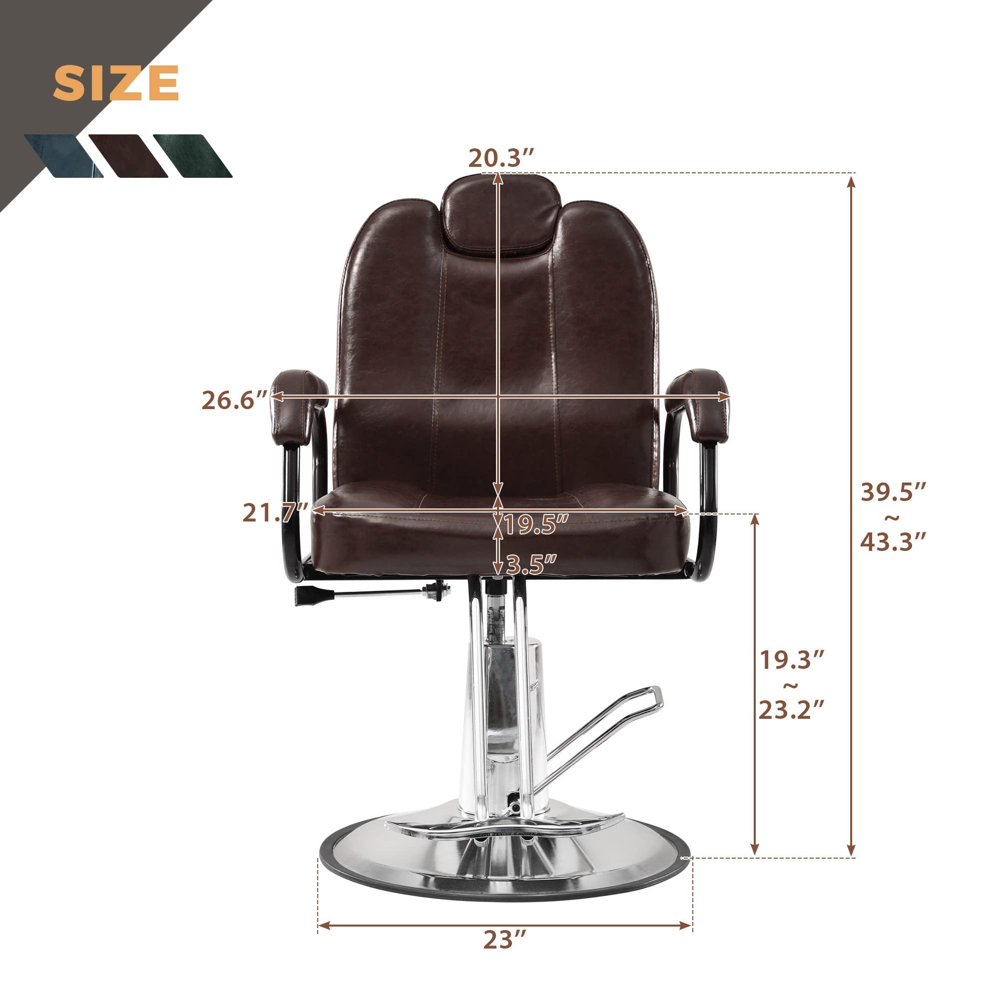 NinthAvenue Basics Reclining Barber Chair with Heavy Duty Pump for Beauty Salon Tatoo Spa Equipment