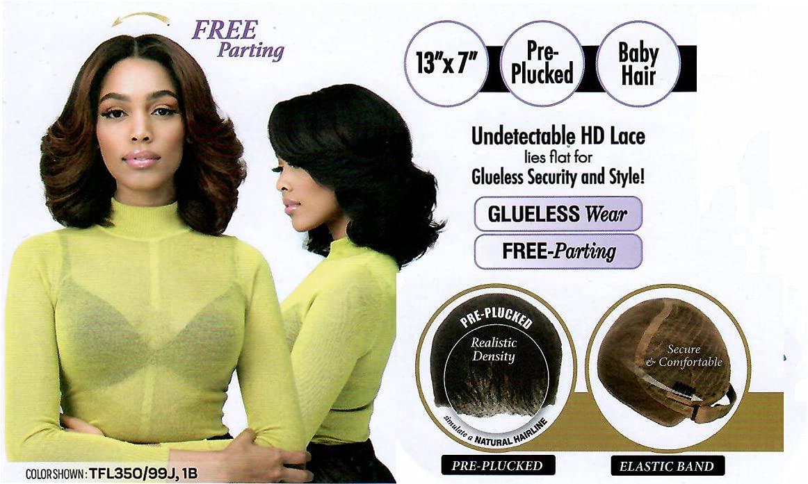 BOBBI BOSS Bobbi Boss 13X7 HD Lace Bob Curly Synthetic Wig - MLF602 NATALIA, Wavy Short Wigs with Baby Hairs, Glueless Lace Free Part Wig with High Heat Resistant Wigs (TT1B/RO.PK)