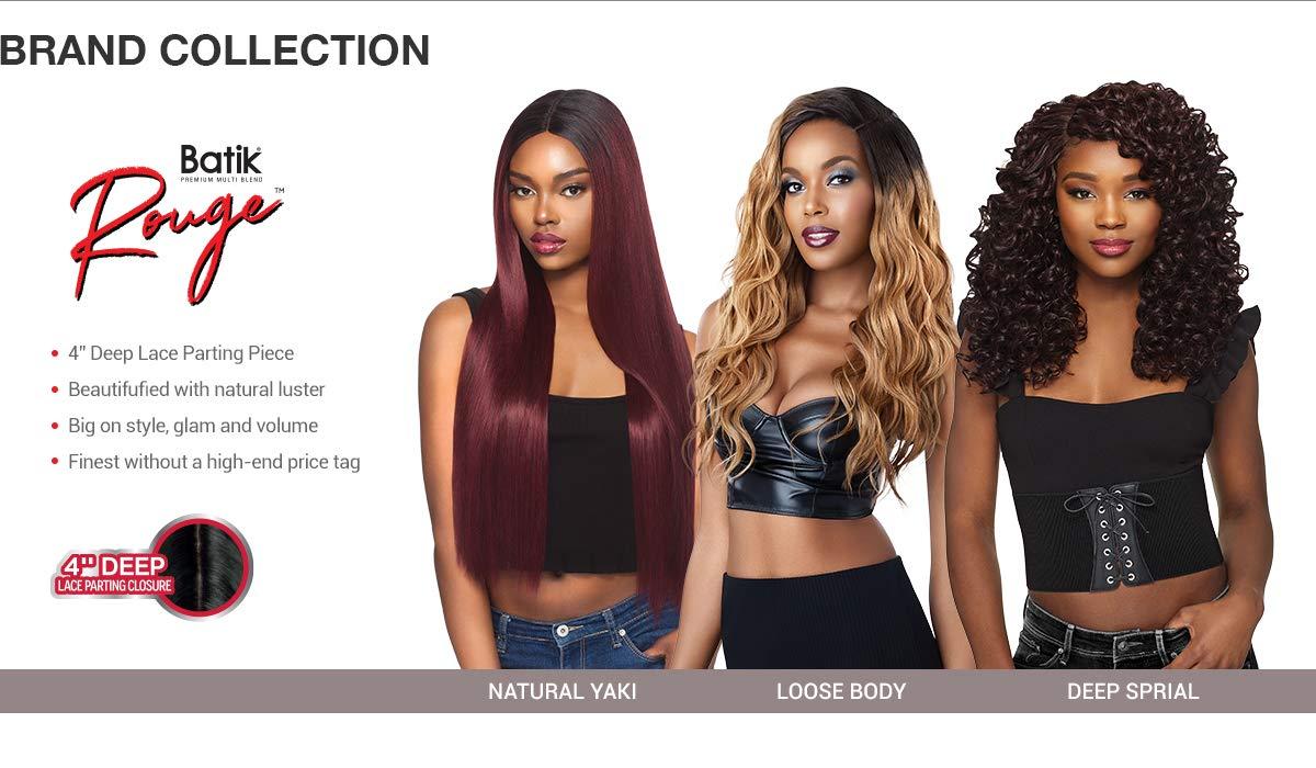 Batik Outre Synthetic Hair Weave Batik Rouge Deep Spiral 5Pcs (14"+16"+18"+20"+Lace Parting Closure) (DR2730)