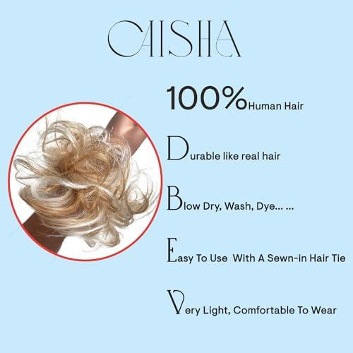 CAISHA CAISHA 100% HUMAN HAIR Scrunchie Hair Piece Updo Braid Hair Scrunchy Messy Bun Brown H312d