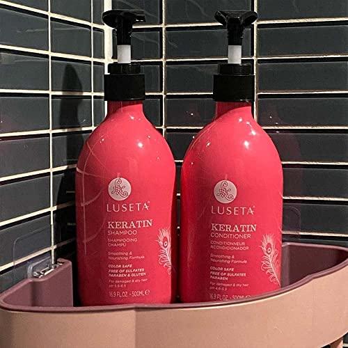 L LUSETA Luseta Keratin Shampoo and Conditioner Set Moisturizing Treatment for Dry Hair Smooth & Repair Damaged Hair for Women Sulfate Free 16.9 oz