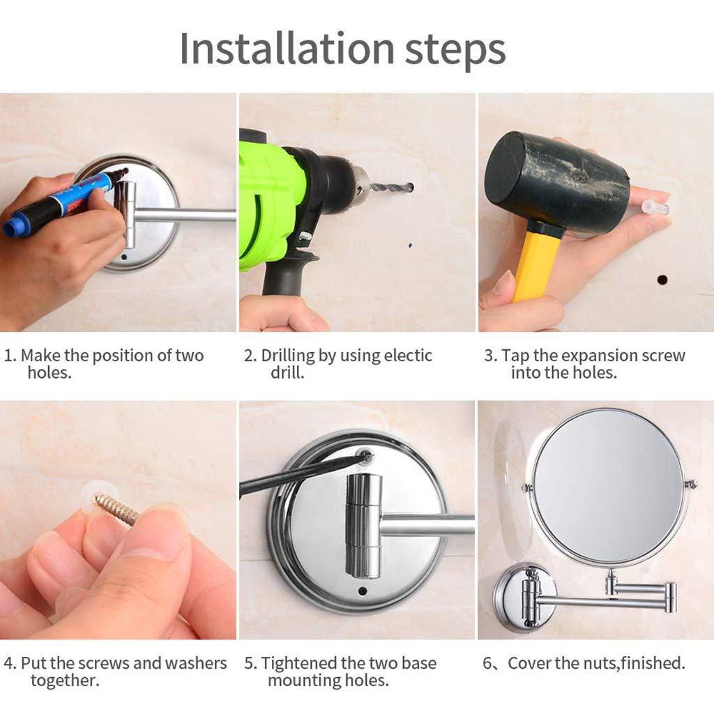 PRIMUZ PRIMUZ Wall Mounted Makeup Mirror with 5X Magnification,Wall Mounted Makeup Mirror Oil Rubbed Bronze,8 inch Double Sided Extendable Bathroom Mirror