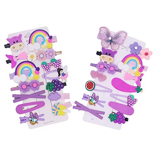 Petunny Petunny Baby Girls Hair Clips,Cute Candy Barrettes Rainbow Hair Pins for Toddlers Cute Hair Pins Snap Barrettes Fully Lined Alligator Clip for Infants Children Kids Hair Accessories(Purple Girl)